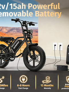 Bicicletta elettrica AONPO per adulti, motore da 2000W di potenza massima, batteria 52V15Ah, moto da montagna fuoristrada, pneumatici fat da 20*4.0 pollici, E-Bike