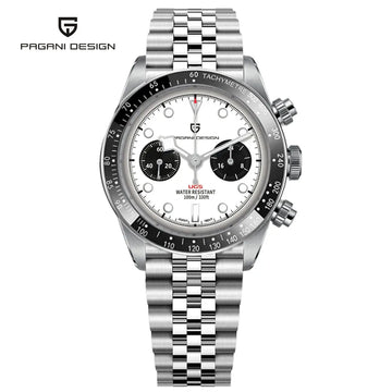 Nuovi orologi da uomo Panda DESIGN, orologio al quarzo di lusso Panda, cronografo sportivo da uomo, cronografo con vetro zaffiro, lenti AR, ceramica, leggero, impermeabile, in acciaio inossidabile, orologio da uomo, idea rega