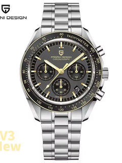 Nuovo orologio da uomo PAGANI DESIGN Saturn, orologio al quarzo di lusso da uomo, cronografo sportivo, vetro zaffiro AR, vetro ceramico luminoso, impermeabile, acciaio inossidabile, regalo ideale