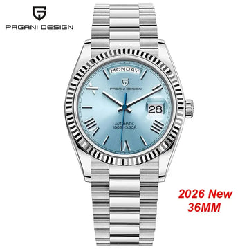 Orologi da uomo PAGANI DESIGN New D36 Date, orologio meccanico automatico di lusso di alta gamma, orologio da uomo con vetro zaffiro AR, impermeabile fino a 10 bar
