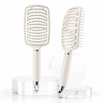 Hair Comb Air Cushion hairbrush For WOMEN'S, Paddle Brush Flexible (Flexible Rounded Bristles, Untangling Brush & Massage Brush For Long Short Curly Straight And Wet Hair gift For Women For Christmas birthday & Valentine's Da