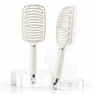 Hair Comb Air Cushion hairbrush For WOMEN'S, Paddle Brush Flexible (Flexible Rounded Bristles, Untangling Brush & Massage Brush For Long Short Curly Straight And Wet Hair gift For Women For Christmas birthday & Valentine's Da