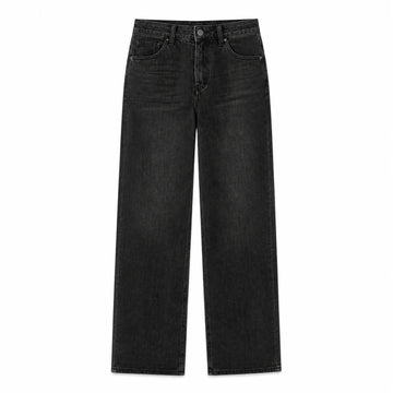 Jeans Wide Leg High Waist woman Black Stone Wash Soft Denim Loose Fit Comfortable Casual Modern City Work Day Outings FX5318