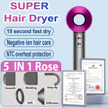 SenCiciMen 6 IN 1 Super Hair Dryer With Auto-Wrap Curler Hairdryer Negative Ion Hair Care Blow Dryer Home Appliances Powerful Blow dryer Tourist Styling Toos Holiday Gift Ideas for Women