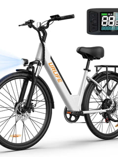 Bicicletta Elettrica URLIFE E26 750W Peak per Adulti, Pneumatici 26×2 Pollici, Batteria Rimovibile 36V 13Ah, Display LCD, Freni a Disco Idraulici a 7 Velocità, E-Bike per Pendolari Urbani