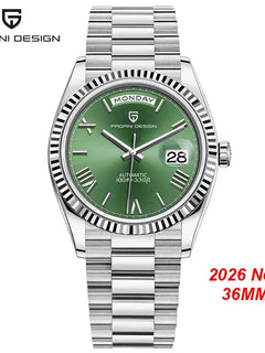 Orologio di Lusso da Uomo PAGANI DESIGN D36, Automatico con Quadrante in Meteorite, Bracciale Meccanico, Vetro Zaffiro, Impermeabile, Spedizione Locale