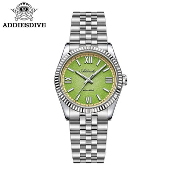 ADDIESDIVE VH31 Quartz Woman Watch New Luxury Sapphire Crystal 100m Waterproof Super Luminous Business Steel Women Watch 36mm