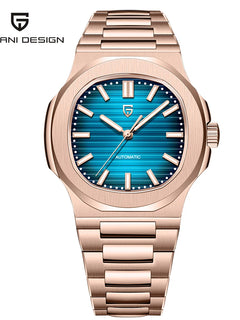 Nuovo Orologio Meccanico Automatico di Lusso Pugani da Uomo con Vetro Zaffiro Antiriflesso e Lancette Luminose, Orologio Sportivo da Uomo, Consegna Locale