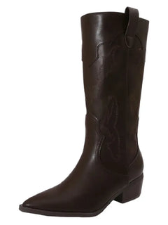 Women's high top country boots – fine toe & comfortable heel. Hd brand.