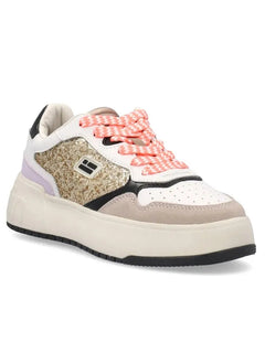 Metalized D.FRANKLIN DFSH321089 Sneakers for Women, comfortable footwear with a flat platform sole, perfect for spring and casual outings.