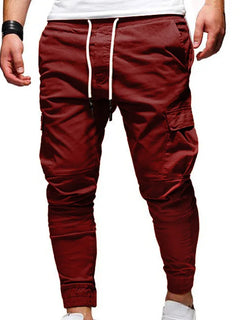 Men's Oversize Pants 2025 New Casual Solid Cargo Pants Men Trousers Drawstring Elastic Waist Joggers Men Sweatpants Streetwear