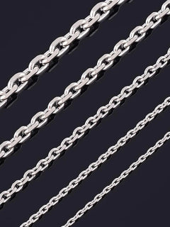 1.6/2/2.4/3/4/5mm WIde Men and Women Link Chain Rolo Fashion Tone Stainless Steel Oval Necklace High