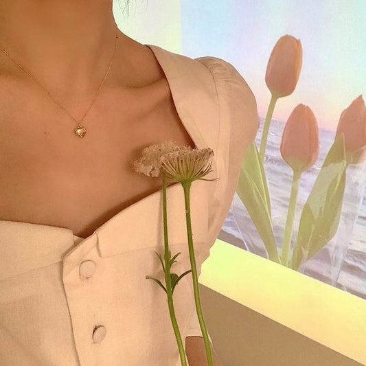 ANENJERY Collana con cuore per coppia Collana con ciondolo semplice per le donne Amore regalo di gioielli all'ingrosso