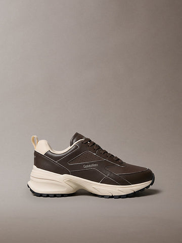 sneakers da corsa traction rocky brown/light cashew da uomini calvin klein