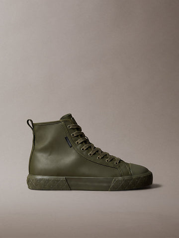 chunky sneakers ad alta trazione e resistenza in pelle triple black da uomini calvin klein