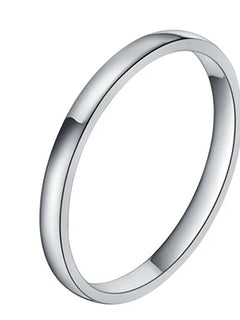 Tigrade Anello in titanio sottile da 2 mm da donna Anelli sottili semplici lucidi color oro rosa per uomo Anello femminile Anello di fidanzamento per matrimonio
