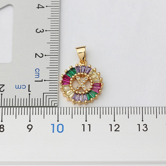 Nidin vendita calda iniziale multicolore zircone collana fascino lettera collana nome gioielli per donna uomo accessori regalo per feste
