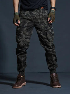 Mens Cargo Pants Casual Mens Pant Baggy Regular Cotton Trousers Male Combat Military Tactical Pants with Multi Pockets