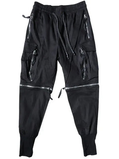 Detachable Black Cargo Pants Men Harajuku Hip Hop Streetwear Multi-Pocket Joggers Trousers Man Elastic Waist Techwear