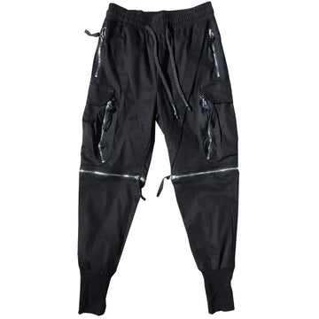 Detachable Black Cargo Pants Men Harajuku Hip Hop Streetwear Multi-Pocket Joggers Trousers Man Elastic Waist Techwear