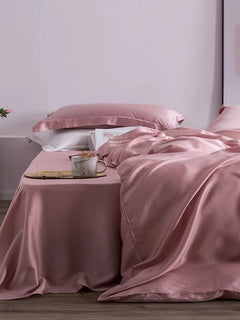 Liv-Esthete Summer Grado superiore Natura 100% seta Rosa Set biancheria da letto Donna Lenzuolo Copripiumino Set Federa Queen King Set letto