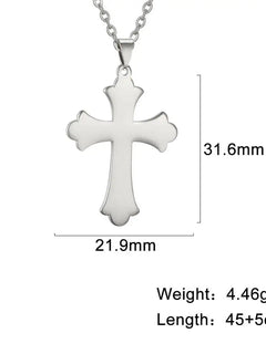 Cazador Collana con ciondolo croce religiosa alla moda di Gesù Collane a catena in acciaio inossidabile color oro per regalo di gioielli cavi unisex