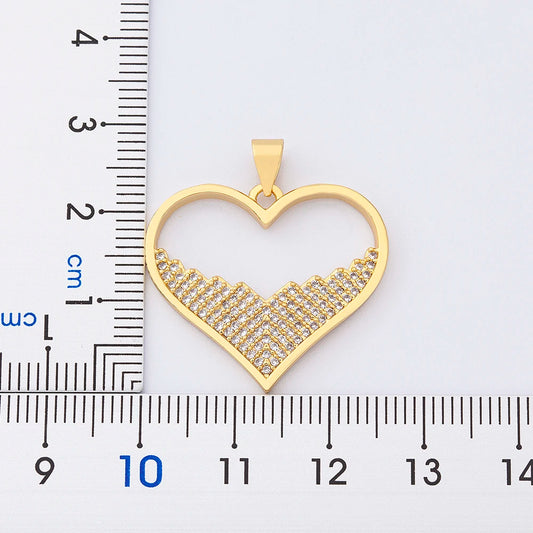 Nidin moda di lusso con zirconi cubici ciondolo a forma di cuore da donna placcato in oro collana a catena di alta qualità regalo per feste di gioielli scintillanti