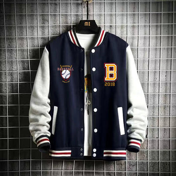 Supzoom New Arrival Letter Rib Sleeve Cotton Fashion Logo Single Breasted Casual Bomber Baseball Jacket Loose Cardigan Coat