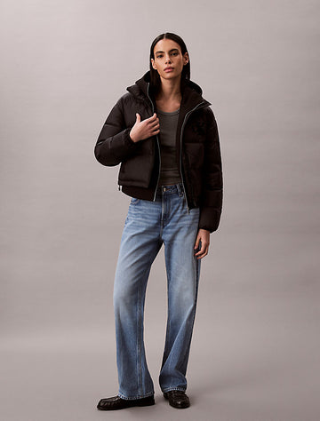 piumino imbottito con monogramma black da donne calvin klein jeans