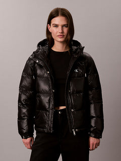 Shiny Hooded Puffer Jacket