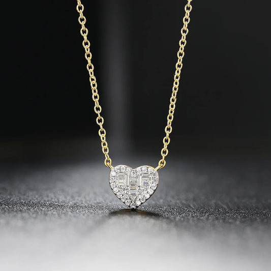 Collane con ciondolo estetico per donna Cuore di cristallo coreano Colore oro Collana girocollo femminile sul collo Accessori per gioielli N564