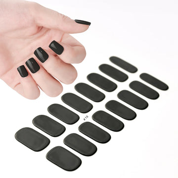 16Tips White French Semi-Cured Gel Nail Patch Sliders Full Cover Gel Nail Stickers For UV Lamp Adhesive Decals Manicure Patch #7