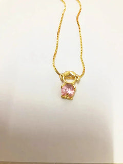 Nidin Fashion Cute Girls Boys Pendant Necklaces For Women Heart Shape Crystal Zircon Charm Clavicle Chain Jewelry Birthday Gifts