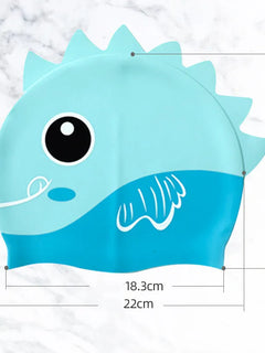 Cuffia da nuoto per bambini con dinosauro simpatico cartone animato Cuffia da nuoto per ragazzi e ragazze Cuffia da nuoto per bambini impermeabile ad alta elasticità in silicone morbido