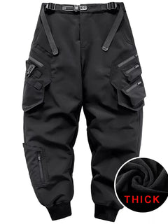 2024 Winter Warm Tactical Pants Men Fashion Functional Multi Pockets Cargo Trousers Hip Hop Streetwear Joggers Pant Techwear