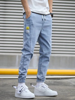 HIQOR Brand Men's Jeans Harem Denim Cargo Pants 2026 New Streetwear Jogger Hip Hop Cotton Trousers Male Blue Oversized 5XL 4XL