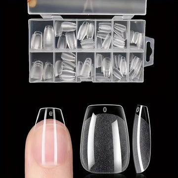120Pcs Full Cover Press On Nail Tips Stiletto Almond Square Coffin French False Fake Soak Off Gel Nail Extension Tips Capsule Nail Tips