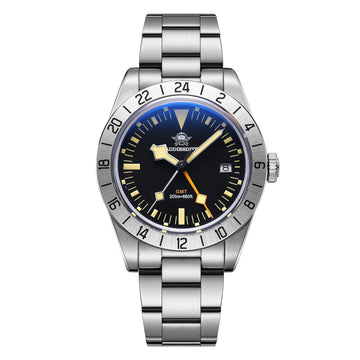 ADDIESDIVE 2026 Men's Vintage GMT Quartz Watch Super Luminous 200M Waterproof Bubble Mirror Glass Stainless Steel Watches AD2036