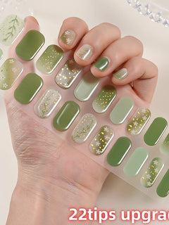 UV Semi-Cured Gel Nail Wraps Stickers Strips French Long Lasting Full Cover LED Gel Semi Cured Nail Sliders For Nail Extension &