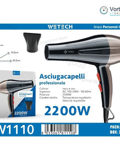 Professional Hair Dryer 1200W 1600W 2000W Powerful Fast Drying Foldable Portable Blow Dryer Adjustable Heat Speed Ionic Hair Care with Diffuser Concentrator for Home Salon Styling Travel