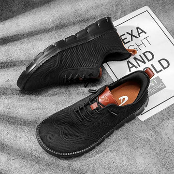 Scarpe casual estive da uomo a punta larga, taglie grandi, con suola morbida e funzione antiscivolo, traspiranti in tessuto Fly-Weave