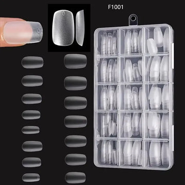Box of 330 Short Almond Nail Tips - Upgraded Matte Gel Nail Stickers, No File, Pre-Shaped Full Coverage Short Almond Nails