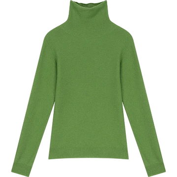 ELF SACK 2025 Winter New Solid Color Turtleneck Sweater Women, Romantic Cottagecore Fitted Long Sleeve Wool Blend Pullover PlatiNum