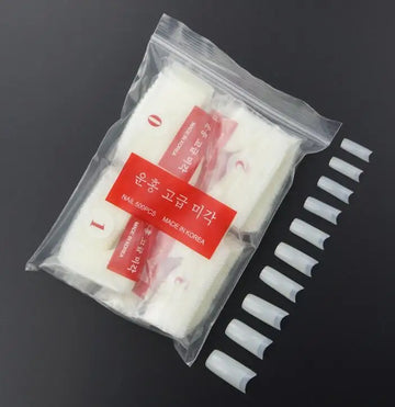 500pcs Half Cover False Nails Press on Nails Tips Clear Acrylic Nails 10 Sizes for Nail Salons and DIY Nail Art A-08