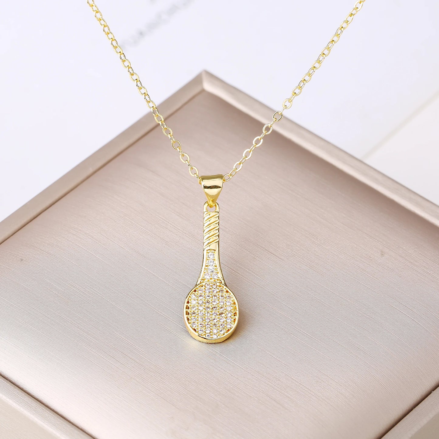 Moda baseball racchetta da tennis guantoni da boxe collana con ciondolo zircone per uomo donna sport festa gioielli regalo di compleanno