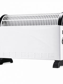2000W Electric Convection Heater with Adjustable Thermostat and 3 Power Levels, Silent Low-Consumption Heater for Wall or Floor