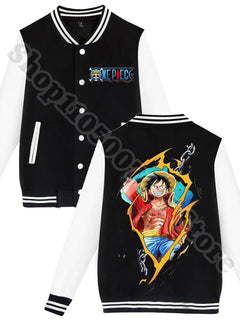 Autumn Fashion Varsity Jacket Anime One Piece Casual Baseball Jackets Adult Children Clothes Cute Sweatshirt Coat Xmas Gift 2026