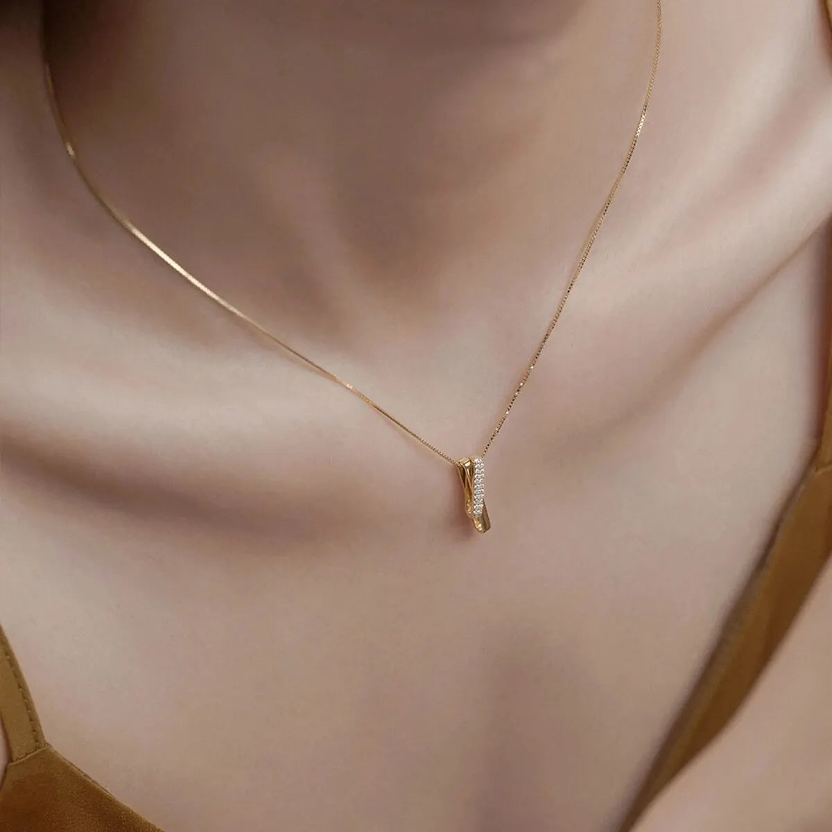 1 pz semplice personalità linee geometriche anello misterioso ad incastro matrimonio festa di compleanno proposta regalo collana catena clavicola