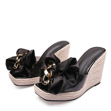 Liyke Nuove Zeppe Pantofole Per Le Donne 2026 di Modo di Estate Rosa Farfalla-nodo Designer Sandali Piattaforma Tacchi Taglia 46 Scarpe Femminili