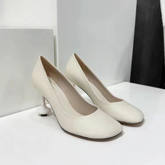 2025 Designers Luxury Party Women High Heels White Dress Pumps Designer Strange Heel Stiletto Sexy Wedding Single Shoes Woman